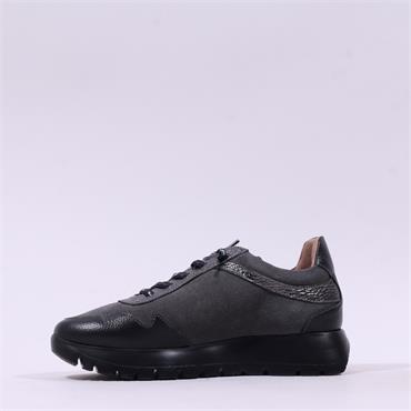 Wonders Odisei Two Tone Bungee Trainer - Black Grey
